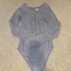 URBAN OUTFITTERS, grey fleece bodysuit, size M, like new
